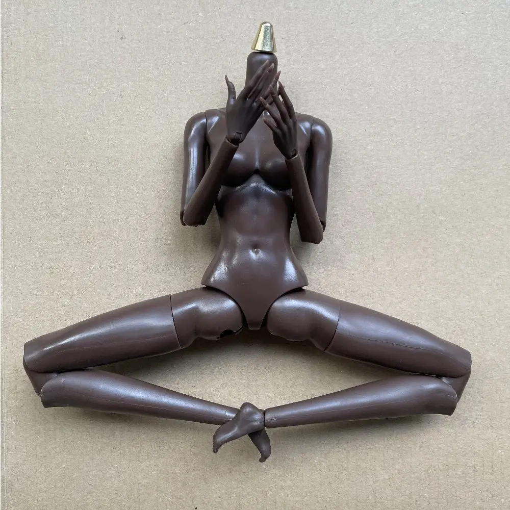 2023 New MENGF 26 Joints Body Replacement Hands With Long Nails For 1/6 Super Model Doll Yoga Joints Body Black White Skin Tone