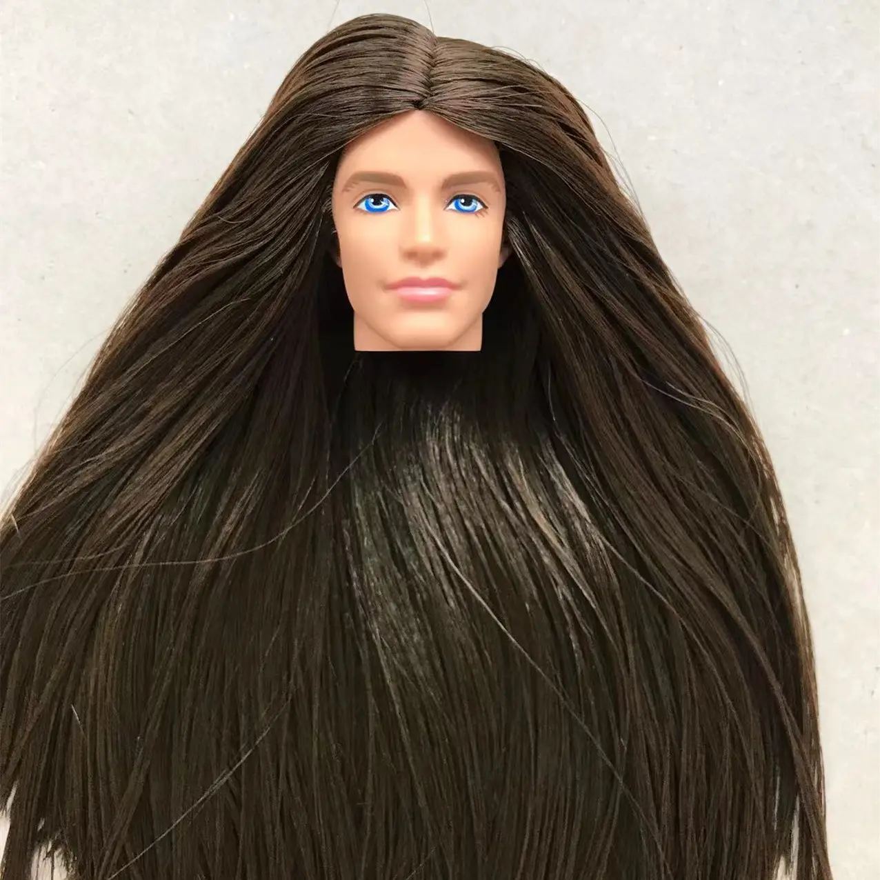 Rare Collection Doll Head Princess Black Skin Tone White Hair Prince Ken Heads Girl DIY Dressing Hair Toys Favorite Collections