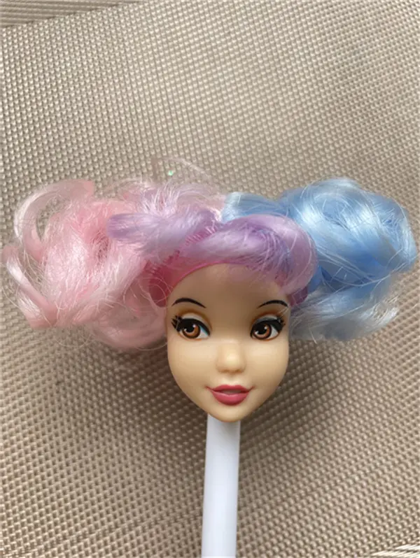 Colorful Small 1/6 Doll Wig High Quality DIY Doll Dressing Parts Black Green Pink Purple Doll Hair Wig Bald Doll Head Decoration
