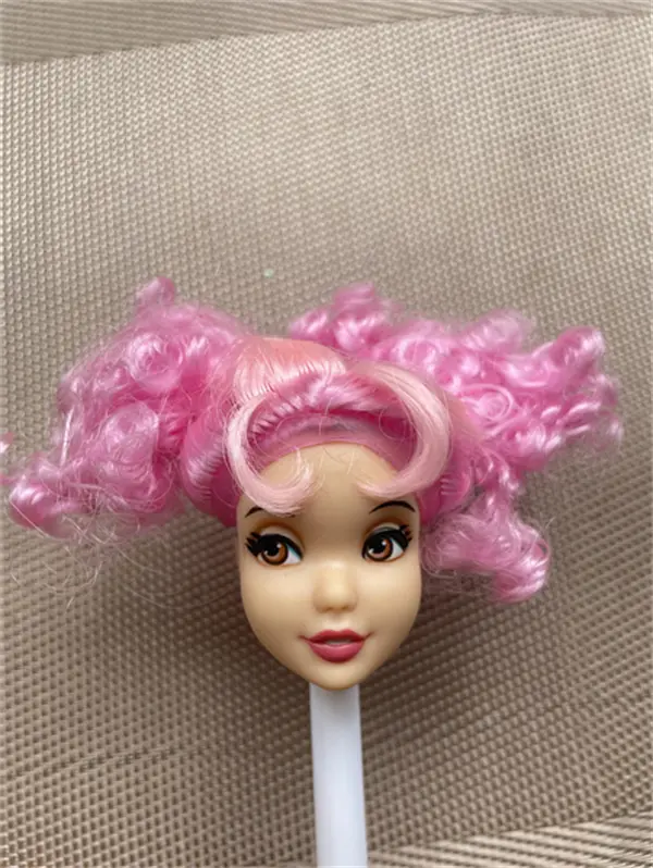 Colorful Small 1/6 Doll Wig High Quality DIY Doll Dressing Parts Black Green Pink Purple Doll Hair Wig Bald Doll Head Decoration