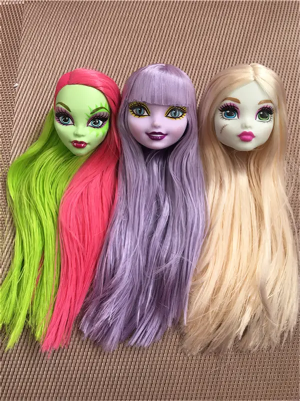 Monstering High Doll Toy Head Planting Brown Gold White Soft Long Hair Head Doll Bald Heads Original Rare Collection Head Toys
