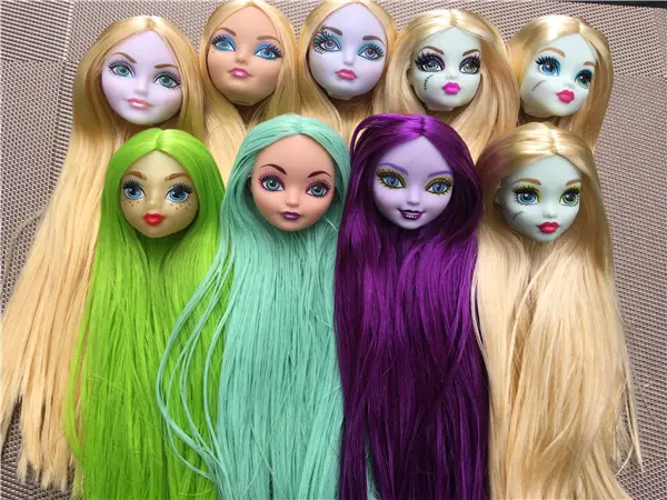 Monstering High Doll Toy Head Planting Brown Gold White Soft Long Hair Head Doll Bald Heads Original Rare Collection Head Toys