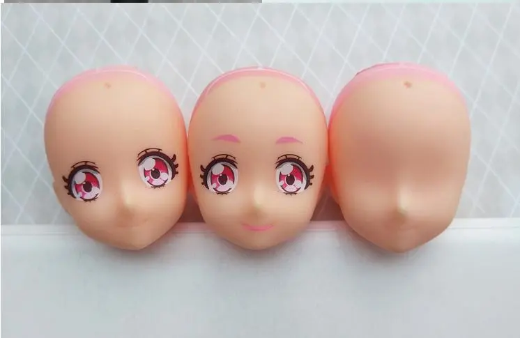 Original Kiki Licca Kurhn Doll Head No Hair Cartton Anime Heads DIY Plants Hair Head for 1/6 Doll Girls Doll Accessories