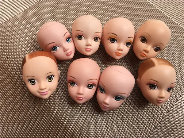 Original Kiki Licca Kurhn Doll Head No Hair Cartton Anime Heads DIY Plants Hair Head for 1/6 Doll Girls Doll Accessories