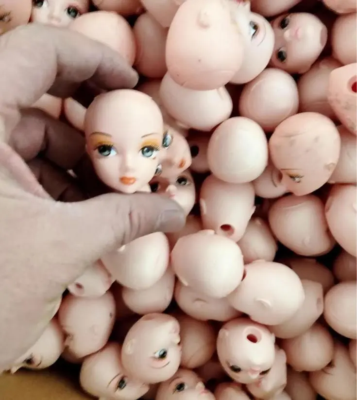 Original Kiki Licca Kurhn Doll Head No Hair Cartton Anime Heads DIY Plants Hair Head for 1/6 Doll Girls Doll Accessories