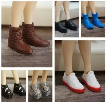 Blythy Doll Shoes Boots Sandasl DIY Dolls Parts Black Silver Red Color Doll Decors Original Shoes Blyth Doll Accessories Parts