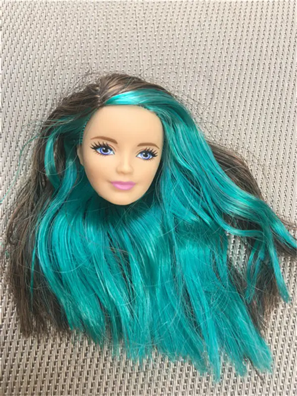 Colorful Hair Doll Heads Black Skintone Quality Collection Smooth Makeup Doll Heads DIY Accessories Girl Gift