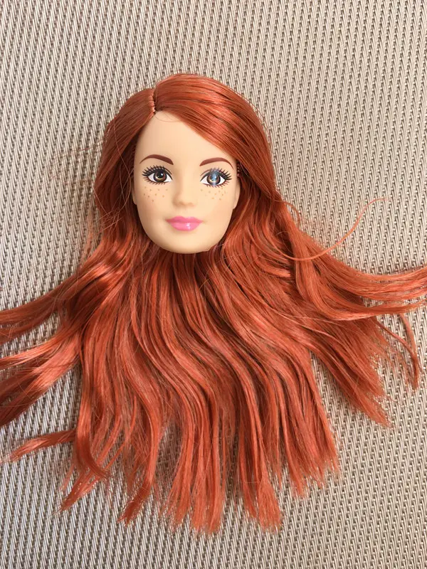 Colorful Hair Doll Heads Black Skintone Quality Collection Smooth Makeup Doll Heads DIY Accessories Girl Gift