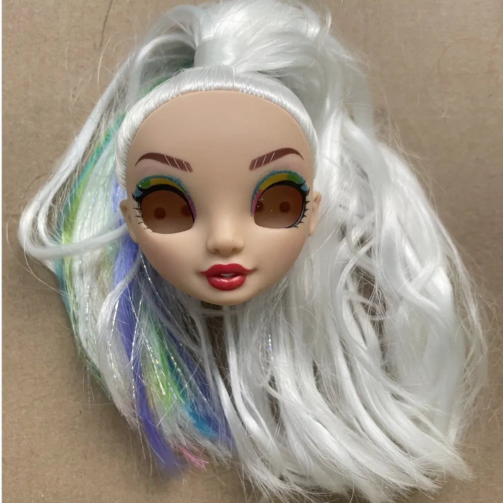 New Rainbow Doll Heads Colorful Alive Sparkly Doll Eyes Original Doll Replacement Eyes Balls High Quality Doll DIY Parts