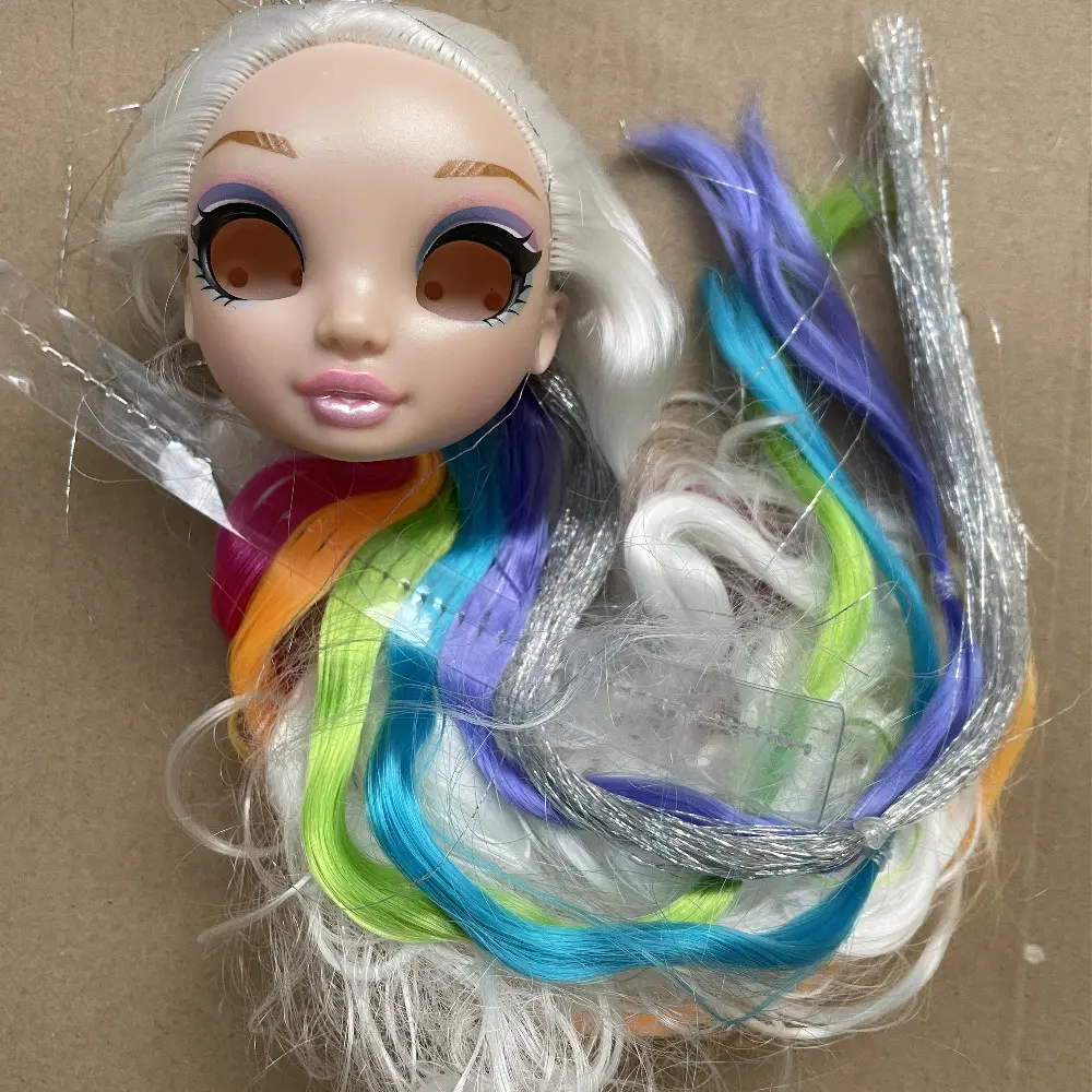 New Rainbow Doll Heads Colorful Alive Sparkly Doll Eyes Original Doll Replacement Eyes Balls High Quality Doll DIY Parts