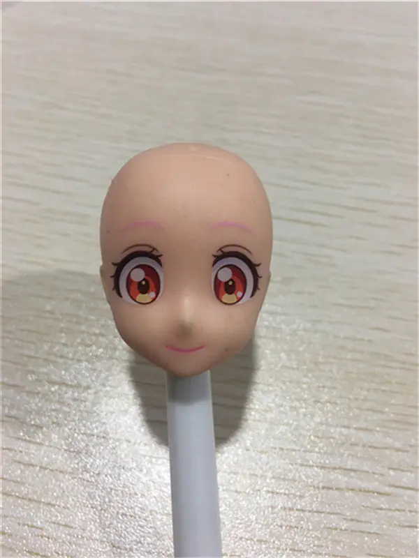 Original Licca Kurhn Doll Head No Hair Cartton Anime Princess Heads DIY Plants Hair Head for 1/6 Doll Girls Doll Accessories