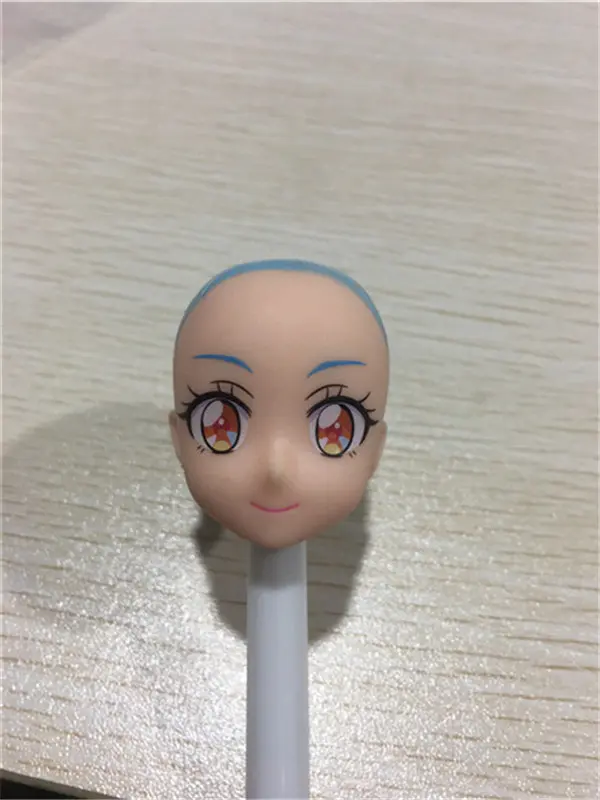 Original Licca Kurhn Doll Head No Hair Cartton Anime Princess Heads DIY Plants Hair Head for 1/6 Doll Girls Doll Accessories