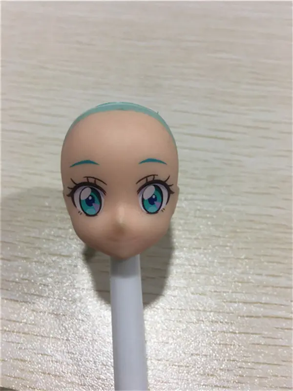 Original Licca Kurhn Doll Head No Hair Cartton Anime Princess Heads DIY Plants Hair Head for 1/6 Doll Girls Doll Accessories