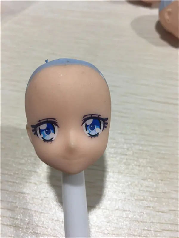 Original Licca Kurhn Doll Head No Hair Cartton Anime Princess Heads DIY Plants Hair Head for 1/6 Doll Girls Doll Accessories