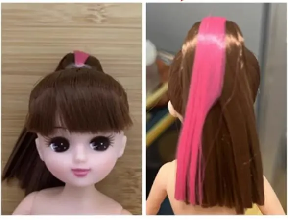 Long Hair Licca Doll Heads Short Long Curve Hair Soft Gold Yellow Hair Doll Heads Boy Girl Doll Parts DIY Accessories Doll Heads