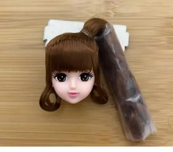 Long Hair Licca Doll Heads Short Long Curve Hair Soft Gold Yellow Hair Doll Heads Boy Girl Doll Parts DIY Accessories Doll Heads