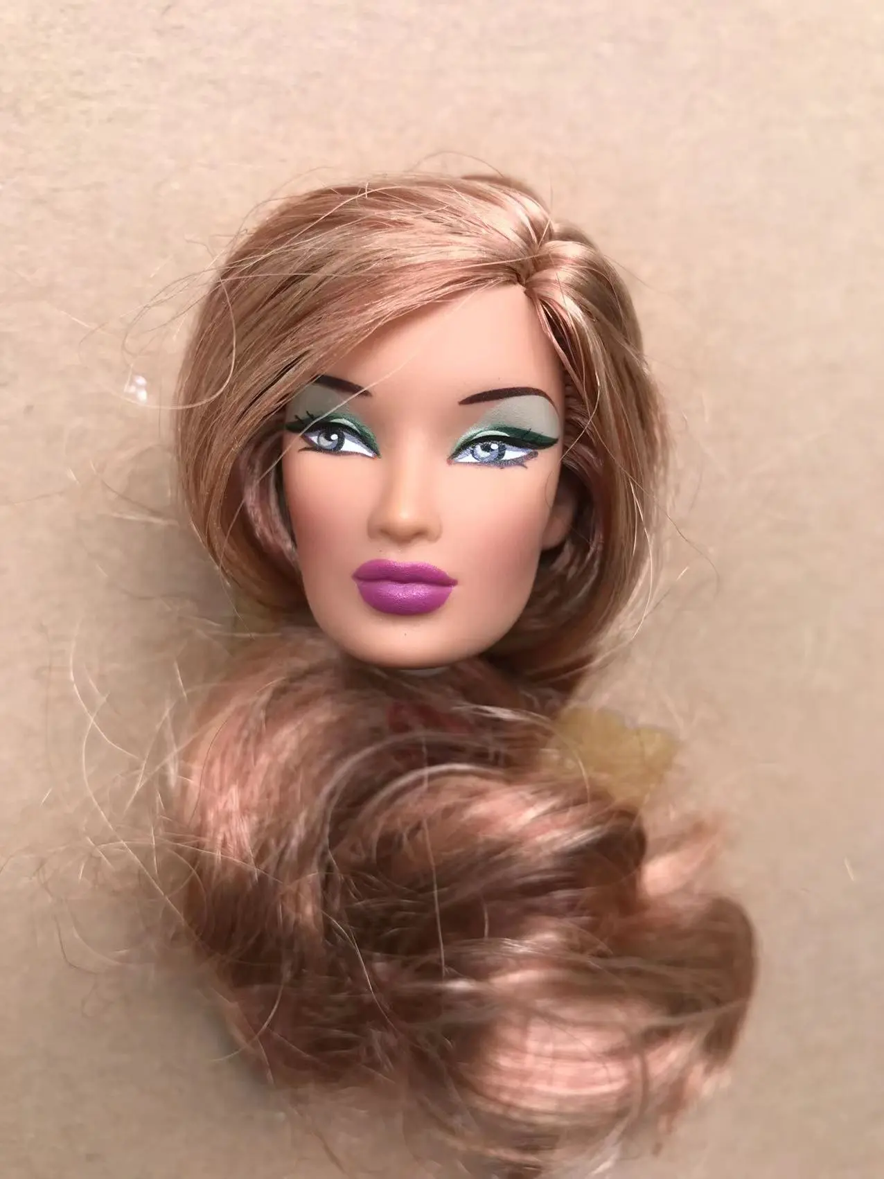 Rare Antique Collection Vinrage Girl Doll Head FR/IT Head with Hair Gift Dressing Toy Head