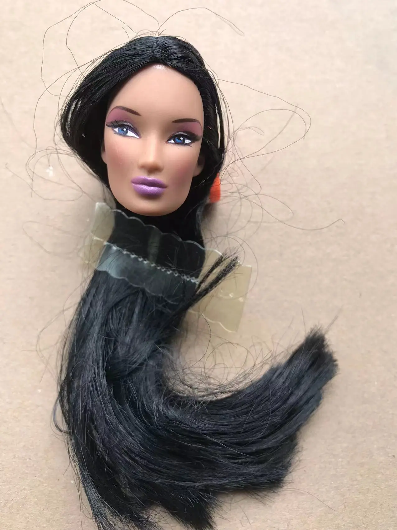 Rare Antique Collection Vinrage Girl Doll Head FR/IT Head with Hair Gift Dressing Toy Head