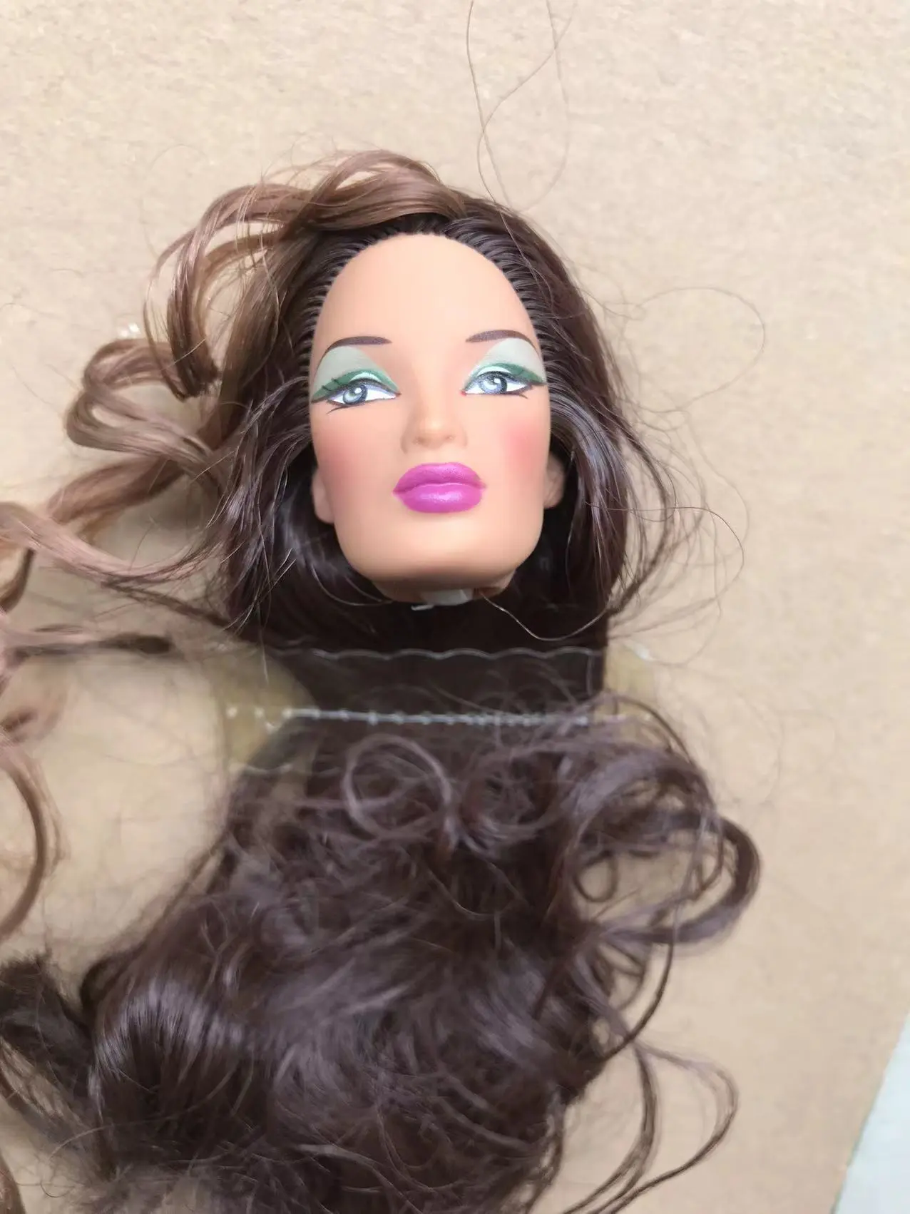 Rare Antique Collection Vinrage Girl Doll Head FR/IT Head with Hair Gift Dressing Toy Head