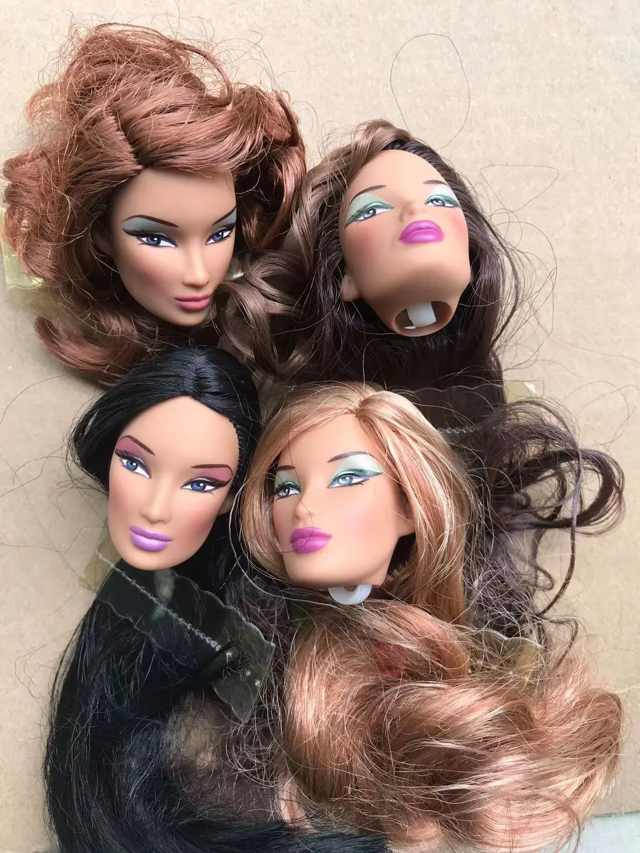 Rare Antique Collection Vinrage Girl Doll Head FR/IT Head with Hair Gift Dressing Toy Head