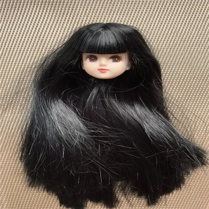 Blyth Licca Head Plant Hair Braid BOBO Blue Hair Toy Cartoon Doll Girls DIY Dressing Hair Toys Collection Cute Doll Head