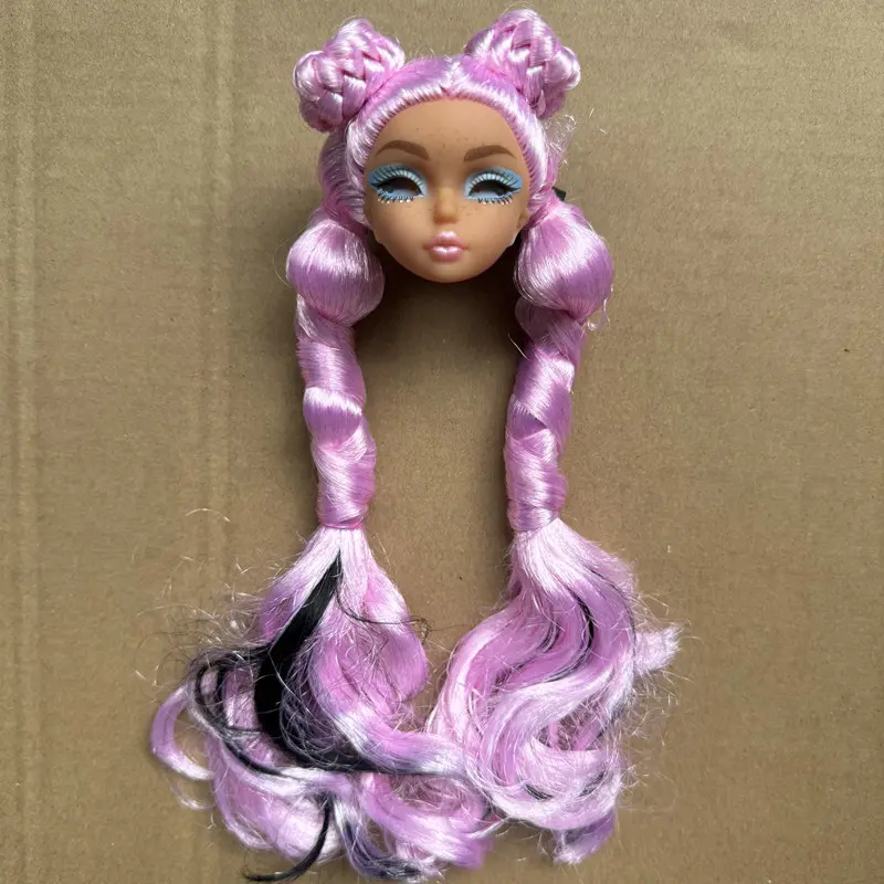 New Mermaid Rainbow Doll Heads Colorful Hair Sparkly Doll Eyes Original Doll Replacement Eyes Balls High Quality Doll DIY Parts