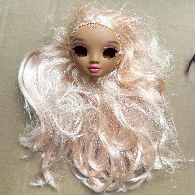 New Mermaid Rainbow Doll Heads Colorful Hair Sparkly Doll Eyes Original Doll Replacement Eyes Balls High Quality Doll DIY Parts