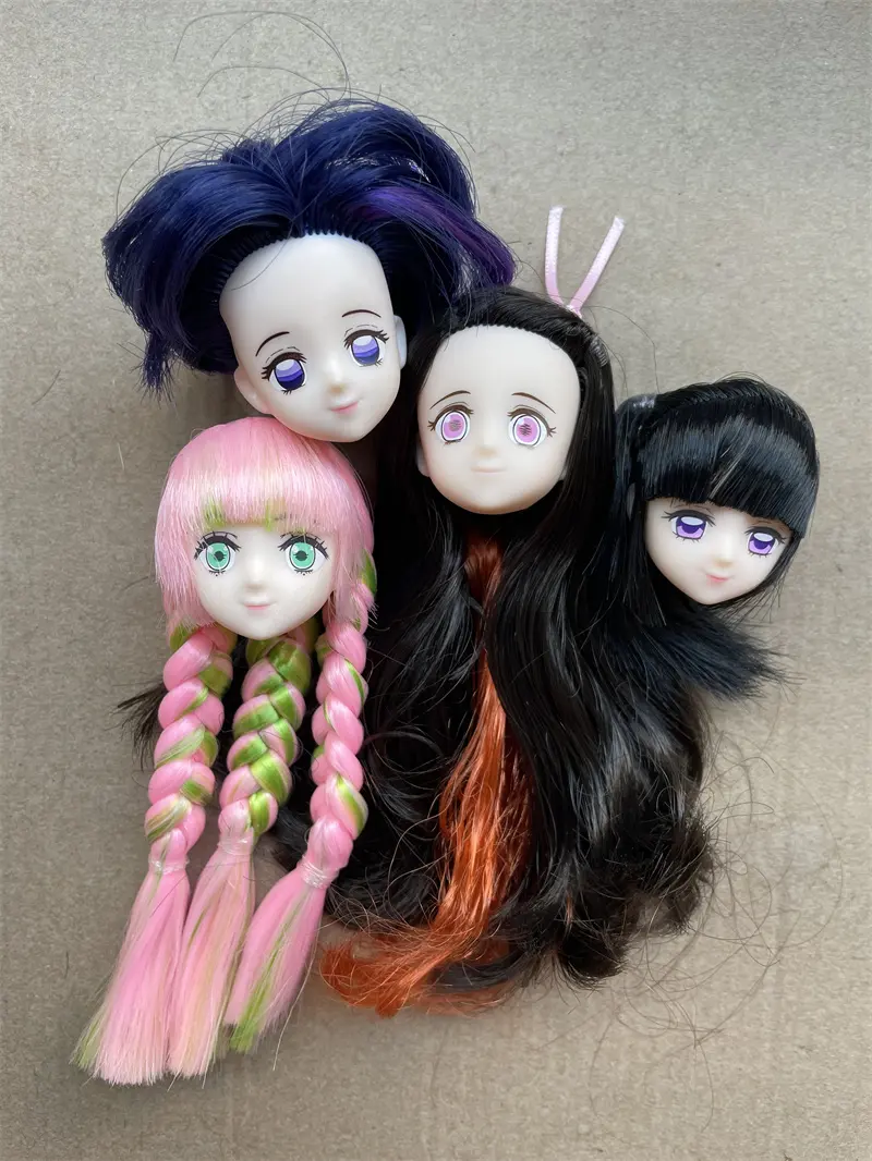Anime Licca Doll Heads Joints Bodies Colorful Long Hair Makeup Doll Parts  Hair Dressing Doll Heads Jenny Licca Doll Accessories
