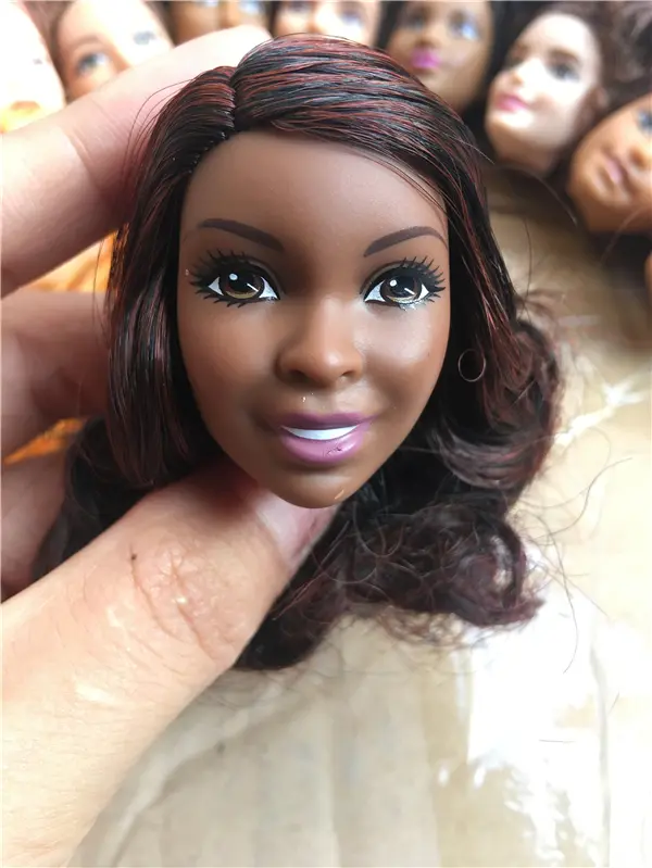Collection Choose Style Good Doll Heads Purple Hair Jute Red Hair Doll Accessories Girl DIY Dressing Princess Toy Doll Heads