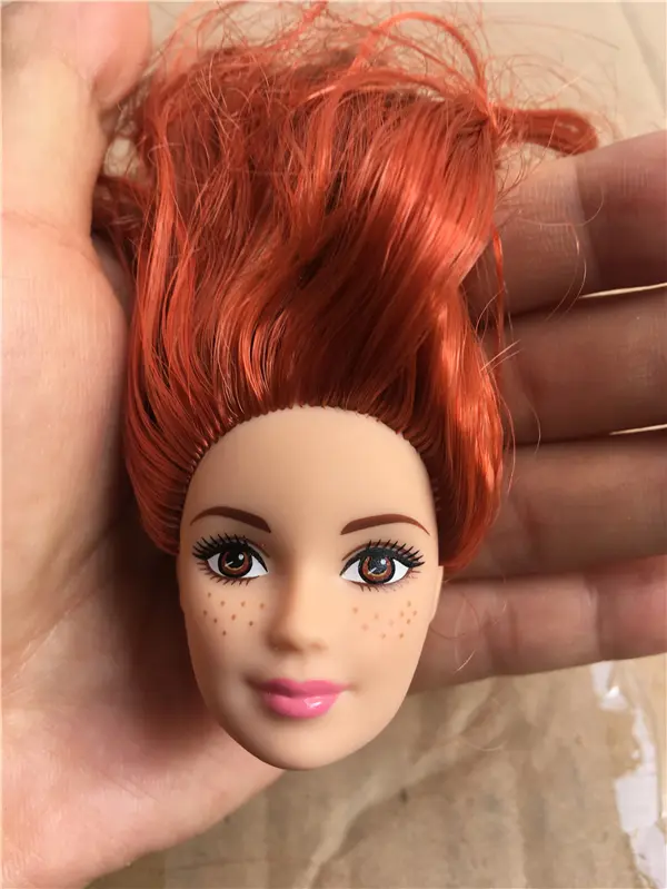 Collection Choose Style Good Doll Heads Purple Hair Jute Red Hair Doll Accessories Girl DIY Dressing Princess Toy Doll Heads