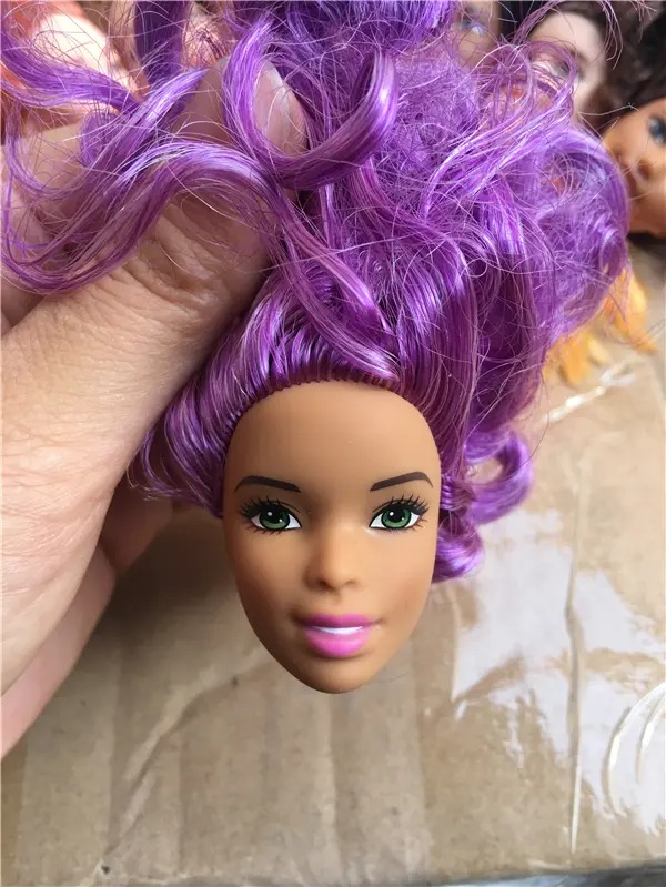 Collection Choose Style Good Doll Heads Purple Hair Jute Red Hair Doll Accessories Girl DIY Dressing Princess Toy Doll Heads
