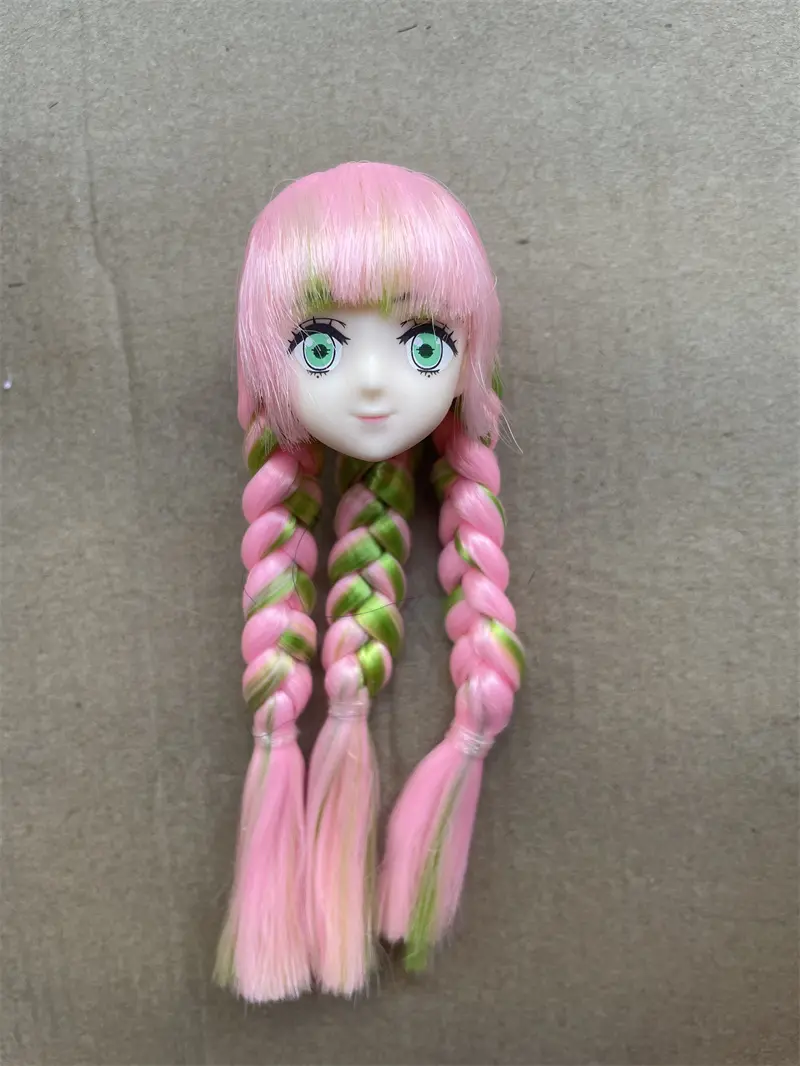 Anime Licca Doll Heads Colorful Long Hair Makeup Doll Parts Kids Learning Hair Dressing Doll Heads Jenny Licca Doll Accessories