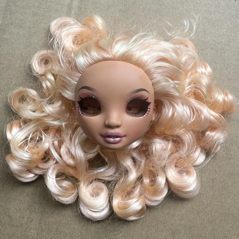 New Rainbow Doll Heads Colorful Hair Sparkly Doll Eyes Original Doll Replacement Eyes Balls High Quality Doll DIY Parts