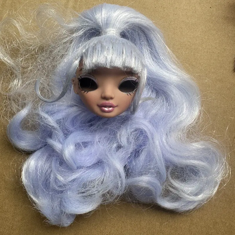 New Rainbow Doll Heads Colorful Hair Sparkly Doll Eyes Original Doll Replacement Eyes Balls High Quality Doll DIY Parts