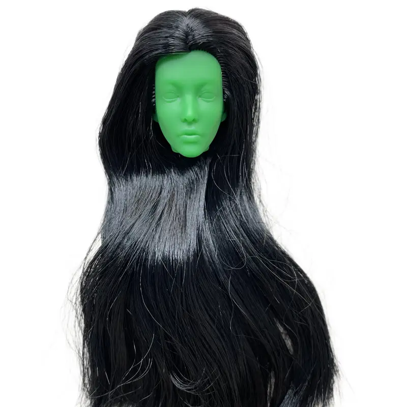MENGF Doll Heads With Rooted Hairs Blank Face For Make Up Practice Joints Movable Bodies 1/6 Doll Accessories DIY Parts