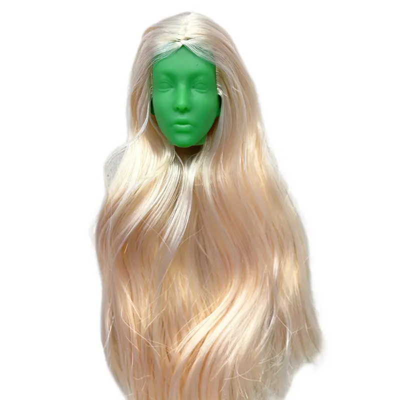 MENGF Doll Heads With Rooted Hairs Blank Face For Make Up Practice Joints Movable Bodies 1/6 Doll Accessories DIY Parts