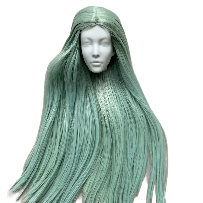 MENGF Doll Heads With Rooted Hairs Blank Face For Make Up Practice Joints Movable Bodies 1/6 Doll Accessories DIY Parts