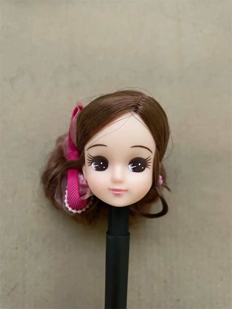 Licca Doll Heads Colorful Long Hair Good Makeup Doll Parts Kids Learning Hair Dressing Doll Heads Jenny Licca Doll Accessories