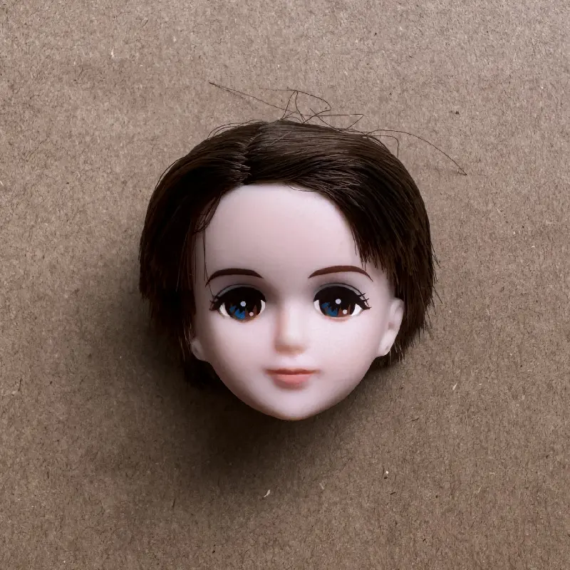 Licca Girls Boys Father Doll Heads Red Lips Planted Colorful Hair Braid BOBO Hair Toy Cartoon Doll Girls DIY Dressing Hair Toys