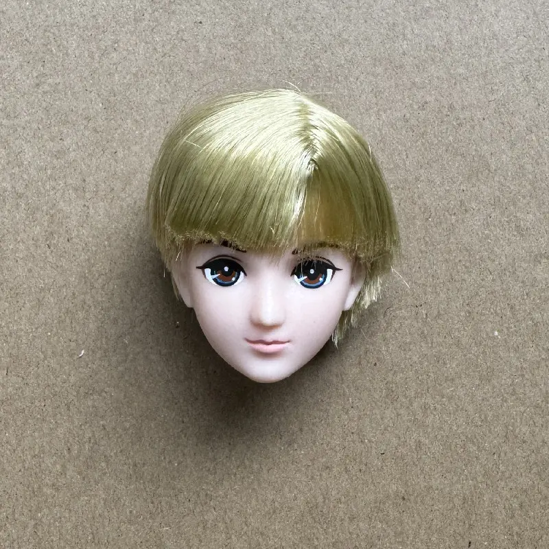 Licca Girls Boys Father Doll Heads Red Lips Planted Colorful Hair Braid BOBO Hair Toy Cartoon Doll Girls DIY Dressing Hair Toys