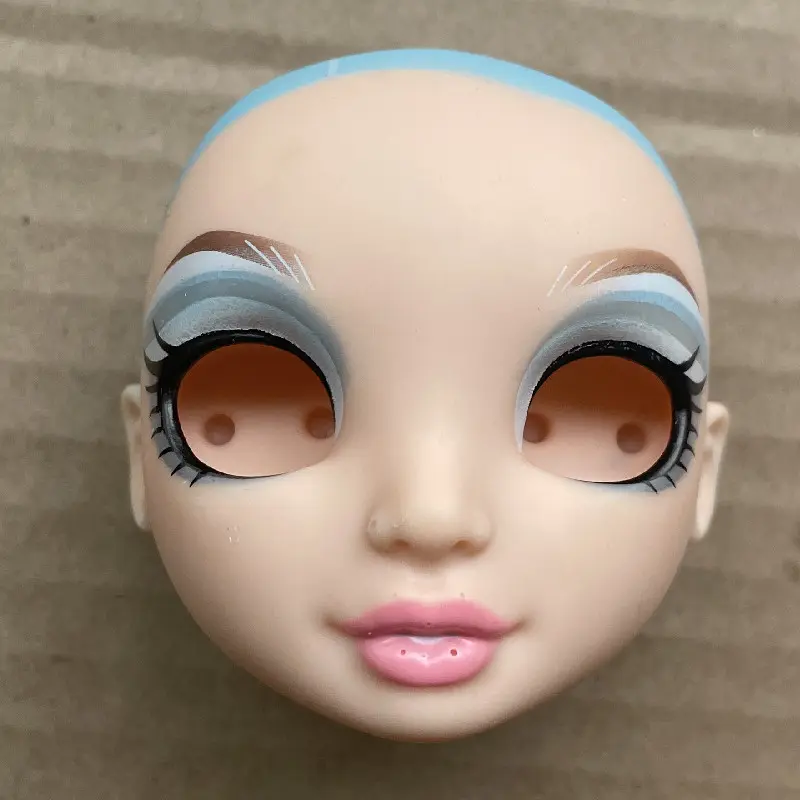 Original Rainbow Sparkly Eyes With Real Eyelashes Blank Heads Doll Parts Replacement Eyes Balls Hands Doll Accessories