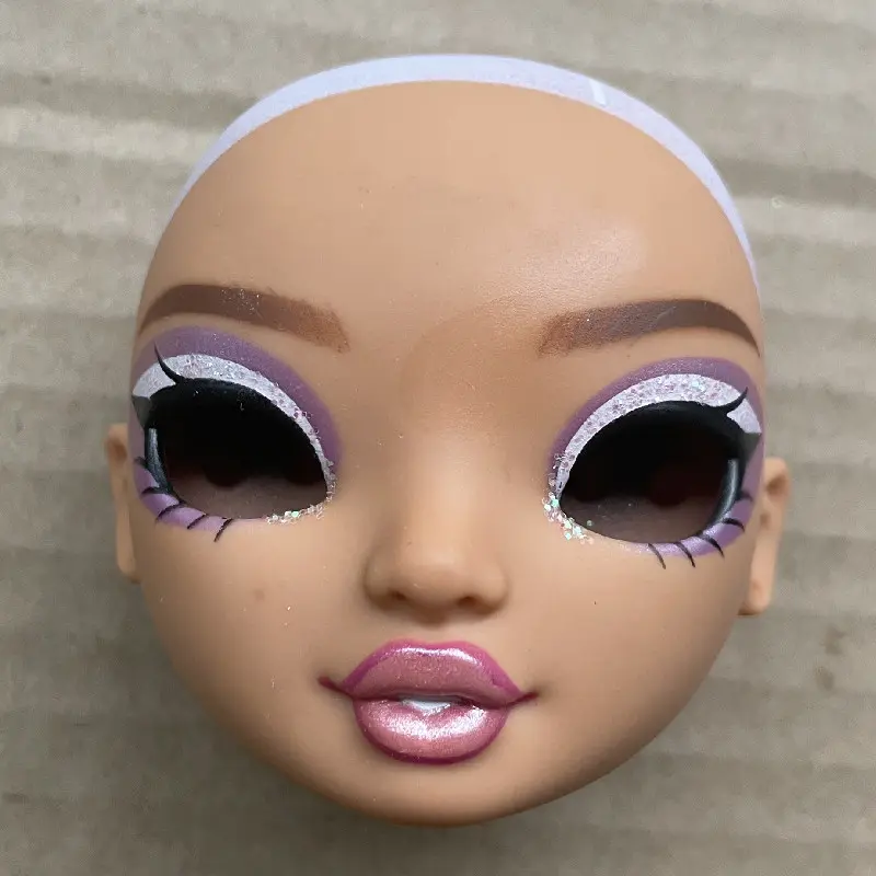 Original Rainbow Sparkly Eyes With Real Eyelashes Blank Heads Doll Parts Replacement Eyes Balls Hands Doll Accessories