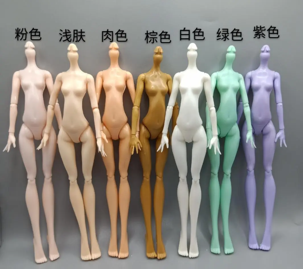Monster High Doll Body Multi-Joints Movable Doll Body Figures Brown White Green Pink Beige Purple Body Bald Doll Heads