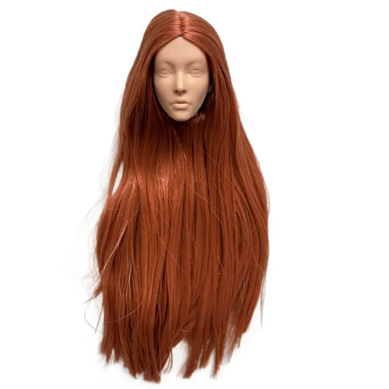 MENGF Doll Heads With Rooted Hairs Blank Face For Make Up Practice Joints Movable Bodies 1/6 Doll Accessories DIY Parts