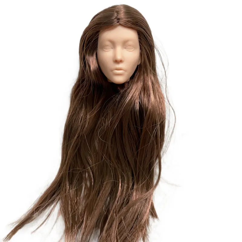 MENGF Doll Heads With Rooted Hairs Blank Face For Make Up Practice Joints Movable Bodies 1/6 Doll Accessories DIY Parts
