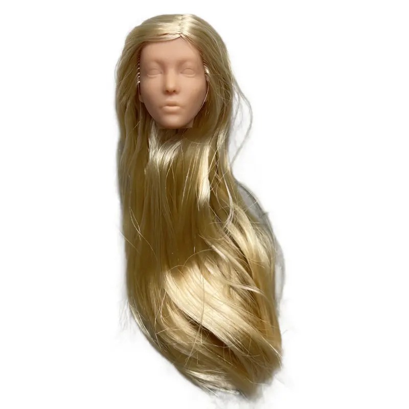 MENGF Doll Heads With Rooted Hairs Blank Face For Make Up Practice Joints Movable Bodies 1/6 Doll Accessories DIY Parts