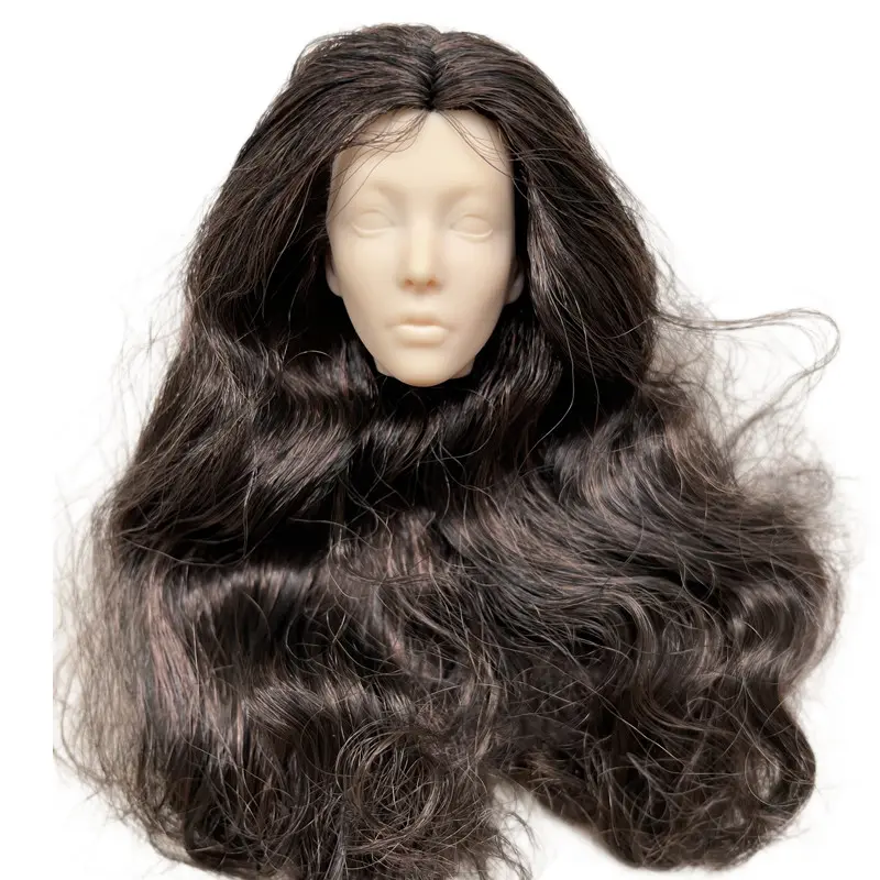 MENGF Doll Heads With Rooted Hairs Blank Face For Make Up Practice Joints Movable Bodies 1/6 Doll Accessories DIY Parts