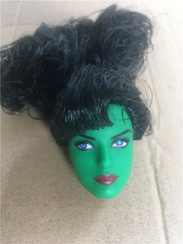 Rare Limited Collection Doll Heads Green Face BABI Doll Head Girl DIY Dressing Hair Toys Favorite Quality Princess Doll Head Toy