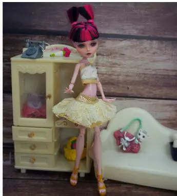 Quality Hotsale Monstering High Doll Dressing Skirt Soft Casual Wear Handmade Clothes Outfit Doll Clothing Set For 1/6 Doll Toys
