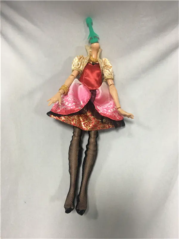 Monstering High Queens Dress With Decors Necklace Casual Wear Handmade Clothes Outfit Doll Clothing Set For Kids Doll Dressing